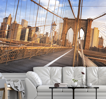 Tapisserie murale à l'intérieur du pont de brooklyn - TenStickers