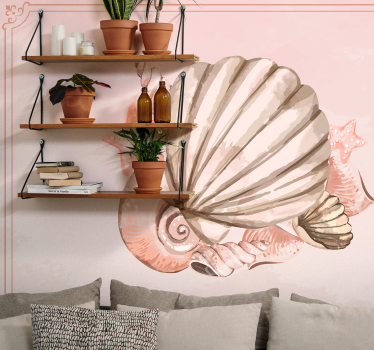 Tapisserie chambre enfant coquillage et étoile de mer - TenStickers