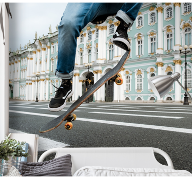 Tapisserie autres villes et de pays skateur en mouvement - TenStickers