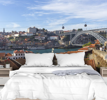 Tapisserie autres villes et de pays vue sur la rivière porto - TenStickers