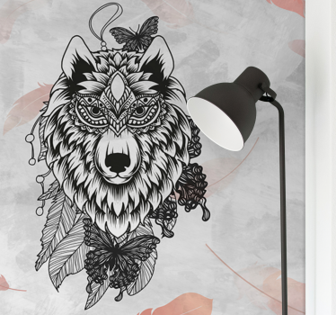 Tapisserie chambre ado art de décoration loup - TenStickers