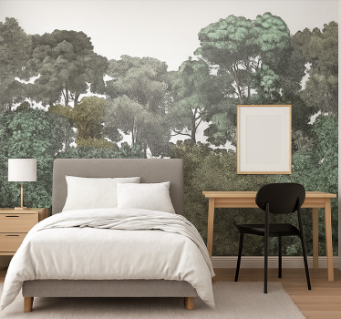 Tapisserie chambre ado motif élégant de forêt tropicale - TenStickers