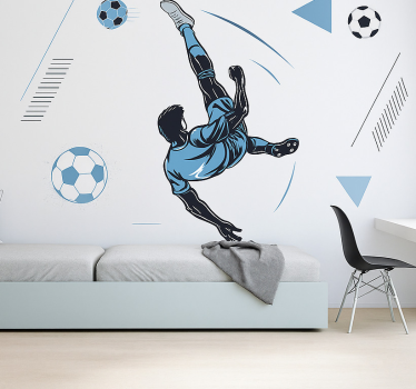 Tapisserie chambre ado joueur bleu tirant - TenStickers
