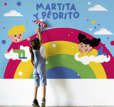 Tapisserie chambre enfant amis d'enfance jouant - TenStickers