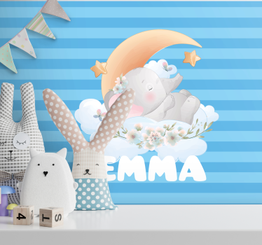 Tapisserie chambre enfant design Éléphant dormeur - TenStickers