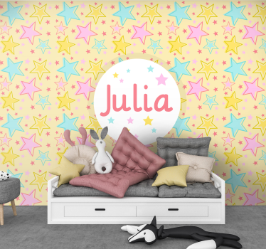 Tapisserie chambre enfant design étoilé personnalisé - TenStickers
