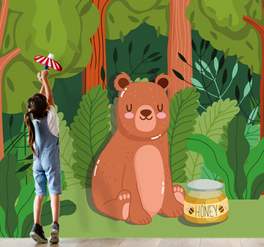 Tapisserie chambre enfant œuvre d'art ours adorable - TenStickers