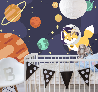 Tapisserie chambre enfant exploration de l'espace - TenStickers