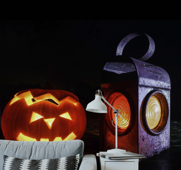 Tapisserie halloween citrouille lumineuse - TenStickers