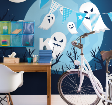 Tapisserie halloween fête fantôme effrayante - TenStickers