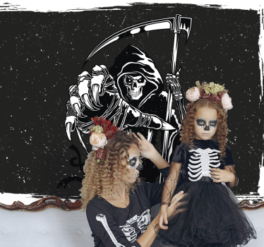 Tapisserie halloween illustration de la faucheuse - TenStickers