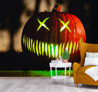 Tapisserie halloween lueur effrayante de citrouille - TenStickers