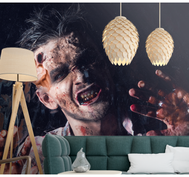 Tapisserie halloween portrait d'horreur zombie - TenStickers