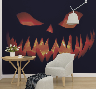 Tapisserie halloween visage de citrouille effrayant - TenStickers