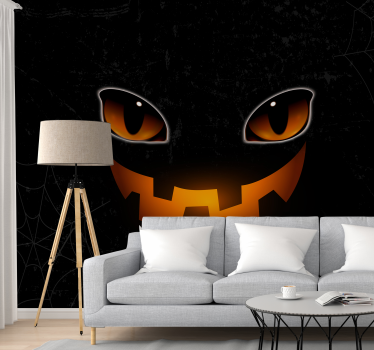Tapisserie halloween yeux de citrouille effrayants - TenStickers