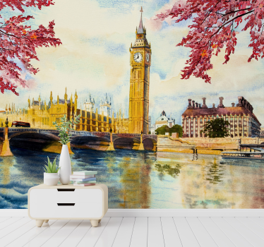 Tapisserie londres tamise et big ben - TenStickers