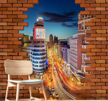 Tapisserie madrid paysage de madrid au crépuscule - TenStickers