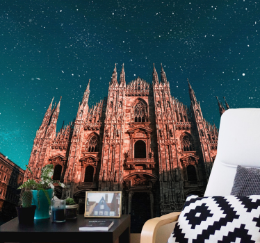 Tapisserie madrid paysage nocturne cathédrale milan - TenStickers