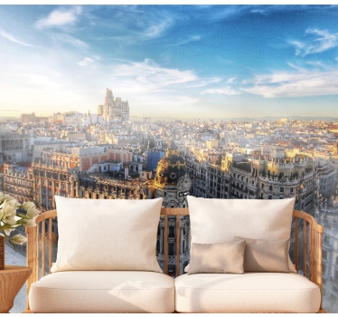Tapisserie madrid vue sur la ville de madrid - TenStickers
