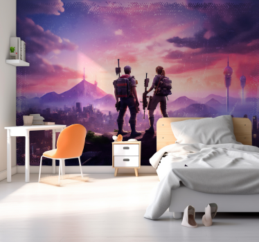 Tapisserie murale chambre ado personnages en aventure - TenStickers