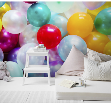 Tapisserie chambre enfant mosaïque de ballons vibrants - TenStickers