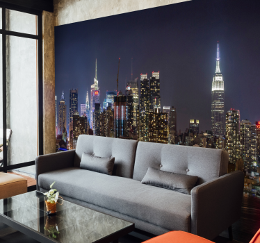 Tapisserie murale New York nuit urbaine - TenStickers