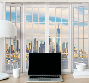 Tapisserie new york vue sur la ligne d'horizon - TenStickers