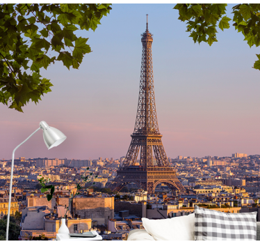 Tapisserie paris vue sur la tour eiffel - TenStickers