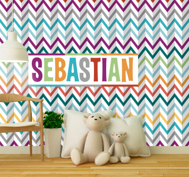 Tapisserie chambre enfant motif chevron coloré - TenStickers