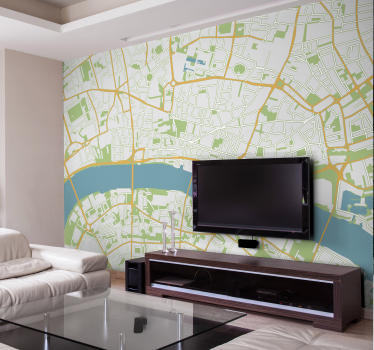 Tapisserie londres fonctionnalité de carte urbaine - TenStickers