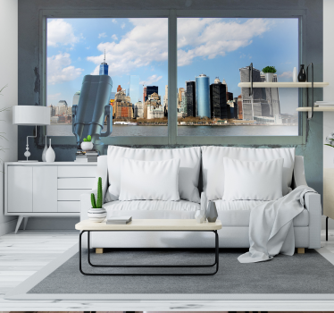 Tapisserie villes et pays vue sur l'horizon urbain - TenStickers