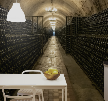 Tapisserie villes et pays allée de cave à vin - TenStickers