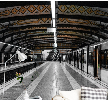 Tapisserie villes et pays architecture des stations de métro - TenStickers