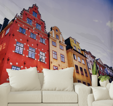 Tapisserie villes et pays bâtiments historiques colorés - TenStickers