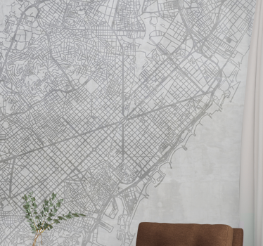 Tapisserie villes et pays carte détaillée de ville - TenStickers