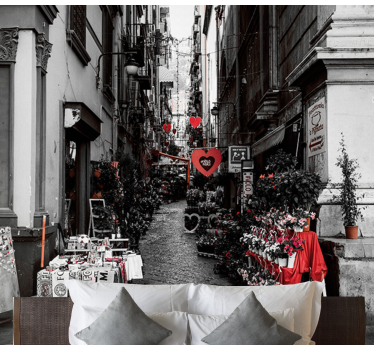 Tapisserie villes et pays charmantes fleurs de rue - TenStickers