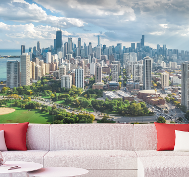 Tapisserie villes et pays horizons de chicago - TenStickers