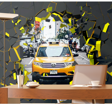 Tapisserie villes et pays new york taxi jaune - TenStickers