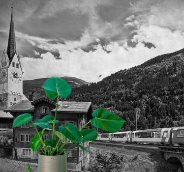 Tapisserie villes et pays paysage historique suisse - TenStickers