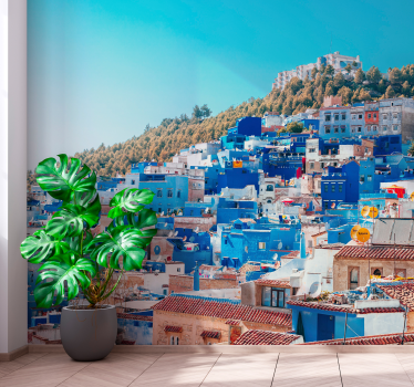 Tapisserie villes et pays paysage urbain bleu de la médina - TenStickers