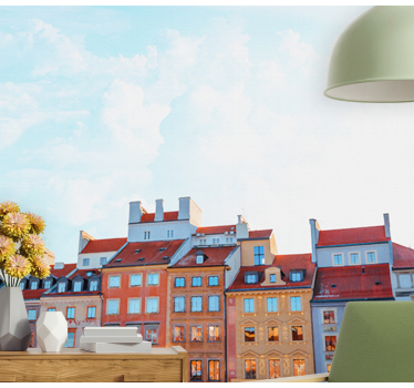 Tapisserie villes et pays paysage urbain coloré - TenStickers