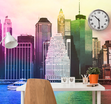 Tapisserie villes et pays paysage urbain vivant - TenStickers