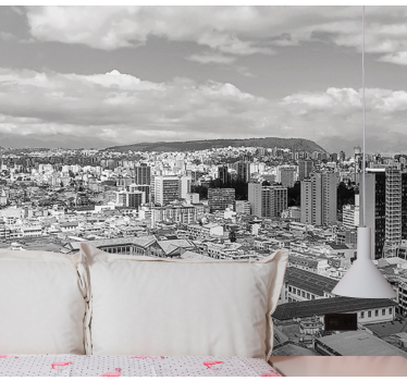Tapisserie villes et pays perspective de l'horizon urbain - TenStickers
