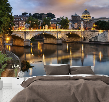 Tapisserie villes et pays pont majestueux de rome - TenStickers