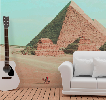 Tapisserie villes et pays pyramides et chameaux - TenStickers