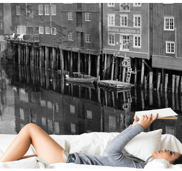 Tapisserie villes et pays reflet historique du front de mer - TenStickers