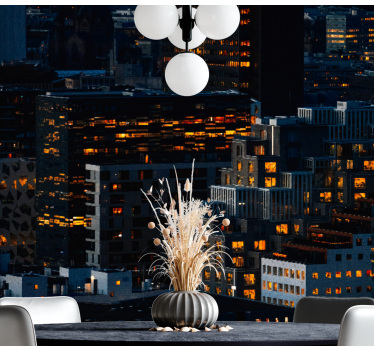 Tapisserie villes et pays soirées urbaines illuminées - TenStickers