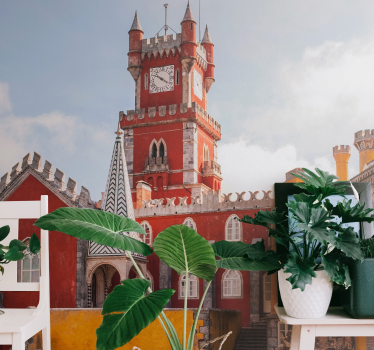 Tapisserie villes et pays tour rouge historique - TenStickers