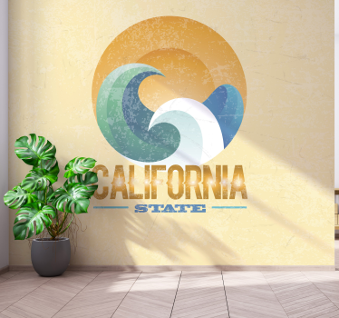 Tapisserie villes et pays vagues côtières californiennes - TenStickers