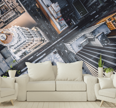 Tapisserie villes et pays vue aérienne de la ville - TenStickers